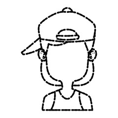 Girl faceless with hat cartoon icon vector illustration graphic