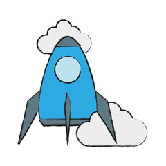 space rocket icon over white background vector illustration