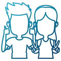 Cute kids friends cartoon icon vector illustration graphic