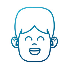 Funny boy face icon vector illustration graphic