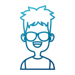 Obraz na płótnie Canvas Boy with sunglasses cartoon icon vector illustration graphic