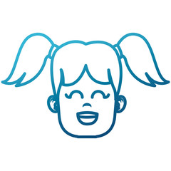Cute girl face icon vector illustration graphic