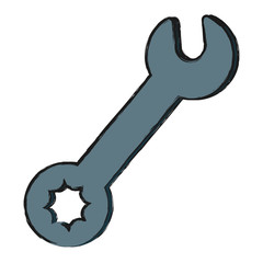 wrench tool icon over white background vector illustration