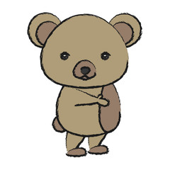 cute bear icon over white background vector illustration