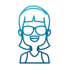 Girl with sunglasses icon vector illustration graphic