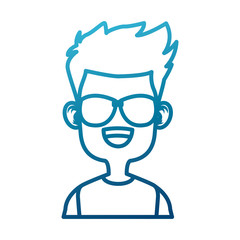 Boy with sunglasses cartoon icon vector illustration graphic