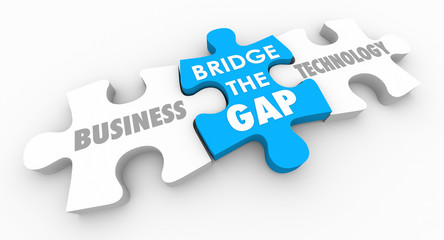 Business Technology Bridge Gap Between Puzzle Pieces 3d Illustration