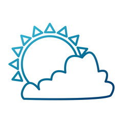 Sun and cloud symbol icon vector illustration graphic