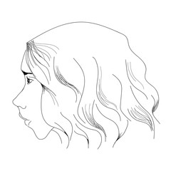 profile of young woman