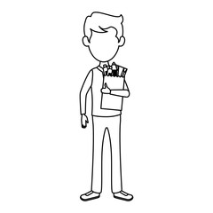 man with bag of groceries
