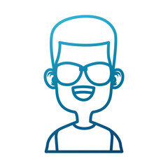 Boy with sunglasses cartoon icon vector illustration graphic
