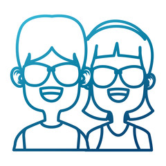 Cute kids friends cartoon icon vector illustration graphic