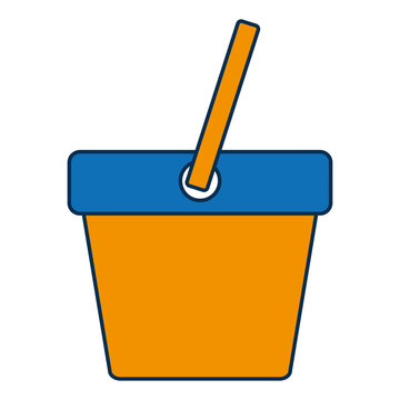 toy bucket icon over white background vector illustration