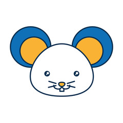 cute mouse icon over white background vector illustration