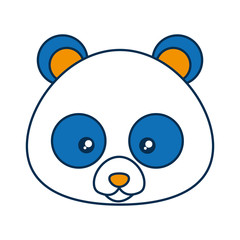cute panda bear icon over white background vector illustration