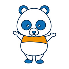 cute panda bear icon over white background vector illustration