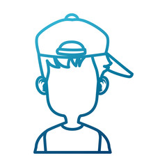 Boy faceless with hat cartoon icon vector illustratino graphic design