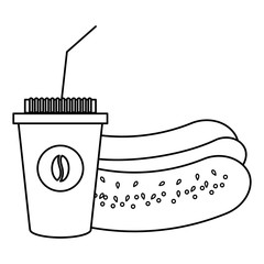 coffee plastic cup with hot dog