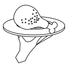 tray with chicken thigh