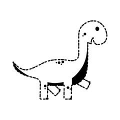 cute dinosaur icon over white background vector illustration
