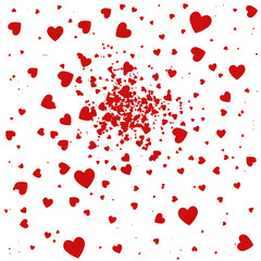 Fototapeta na wymiar vector background with red hearts