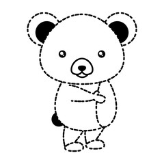 cute bear icon over white background vector illustration