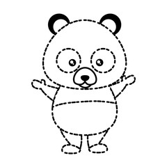 cute panda bear icon over white background vector illustration