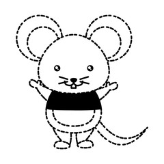 cute mouse icon over white background vector illustration