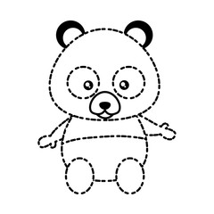 cute panda bear icon over white background vector illustration