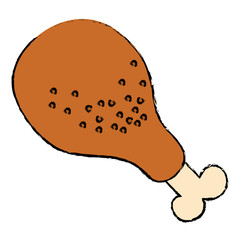 chicken thigh isolated icon