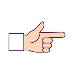 hand pointing icon over white background vector illustration