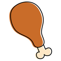 chicken thigh isolated icon