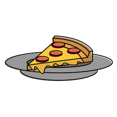 dish with delicious italian pizza