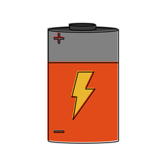 battery with lightning bolt icon image vector illustration design 