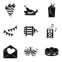 Hangover icons set, simple style