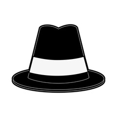 classic hat icon image vector illustration design  black and white