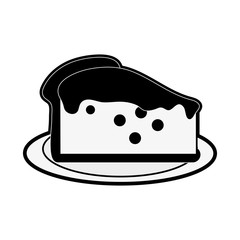 pie plain pastry icon image vector illustration design  black and white