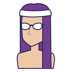 hippie man shirtless with long hair