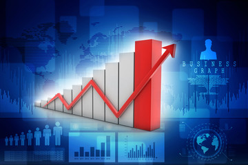 3d rendering Stock market online business concept. business Graph 

