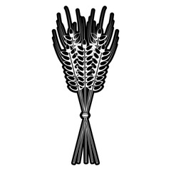wheat ears icon image vector illustration design  black and white