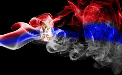 Serbia national smoke flag