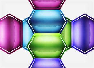 Glossy glass shapes abstract background