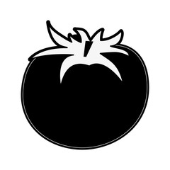 tomato fruit icon image vector illustration design  black and white