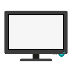 tv flat screen with blank screen icon image vector illustration design 