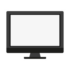computer monitor with blank screen icon image vector illustration design 