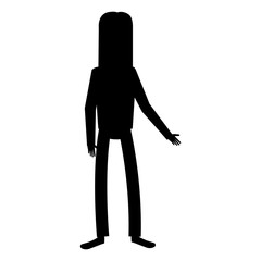hippie man with long hair silhouette