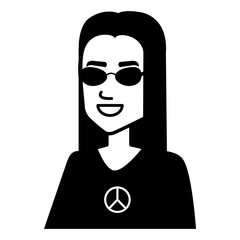 hippie man with long hair