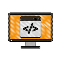 programming window with script code html computer
