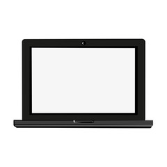 laptop computer with blank screen icon image vector illustration design 