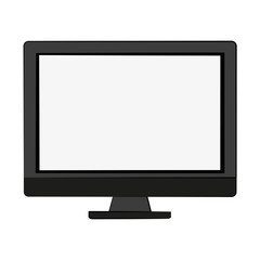 computer monitor with blank screen icon image vector illustration design 